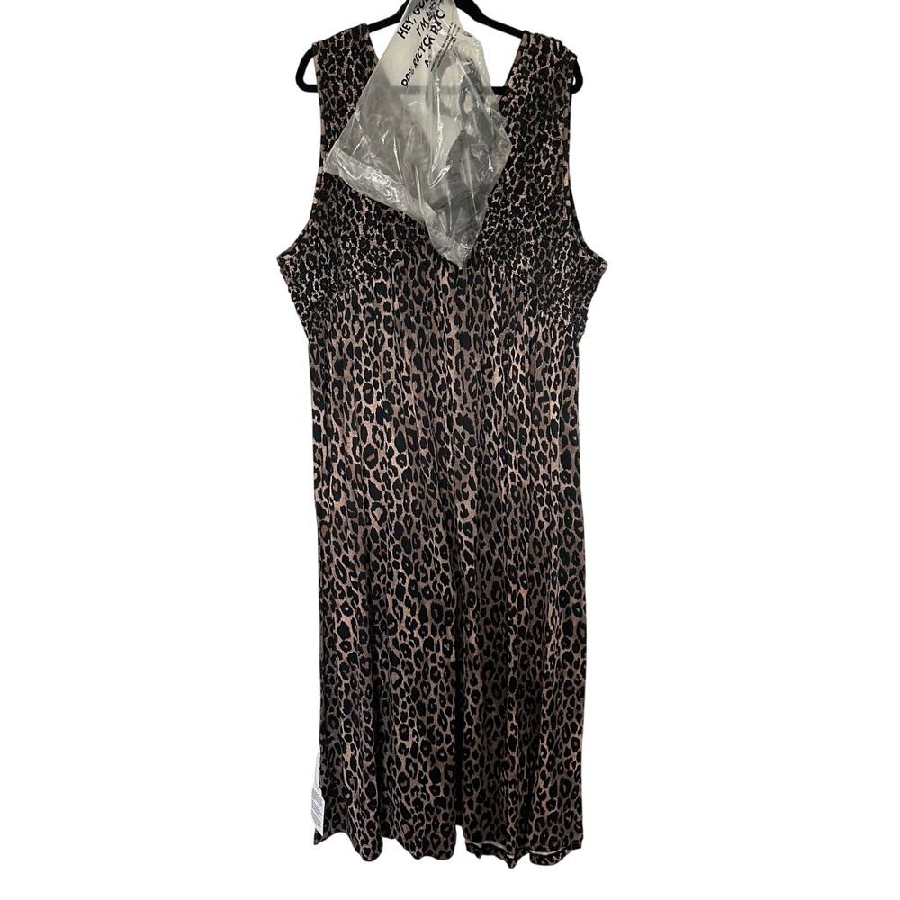 ASOS Design Curve 20 US Leopard Print Midaxi V Neck Full Hem Midi Maxi Dress NWT - Picture 7 of 12